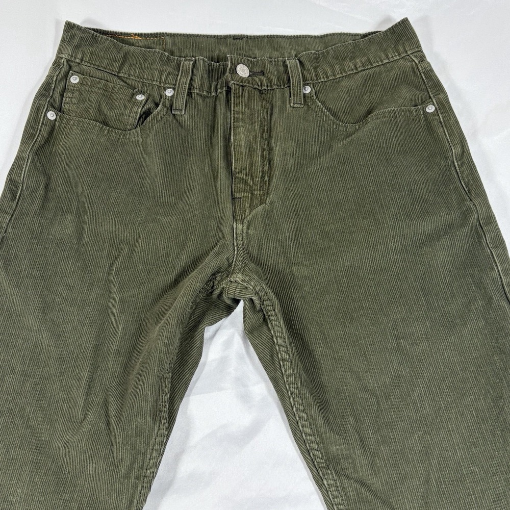 Levis 502 Mens FITS 32x30 Green Corduroy Pants Stretch 5 Pocket Grunge Emo Punk - Picture 3 of 13